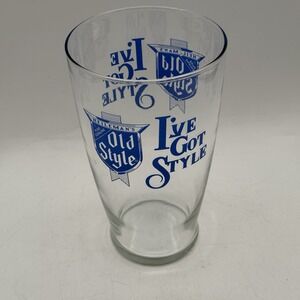 Vintage HEILEMANS OLD STYLE "I've Got Style 32 Oz Beer Drinking Glass Wide Mouth